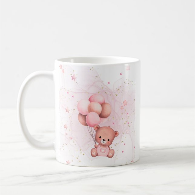 En rosa teddyfirande mugg (Vänster)