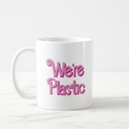 En rosa Vi är plastfilm Kaffemugg