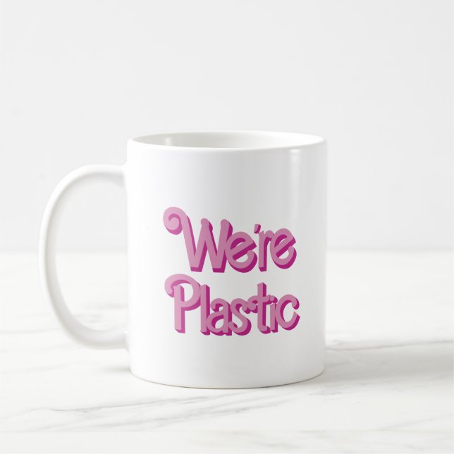 En rosa Vi är plastfilm Kaffemugg (Vänster)
