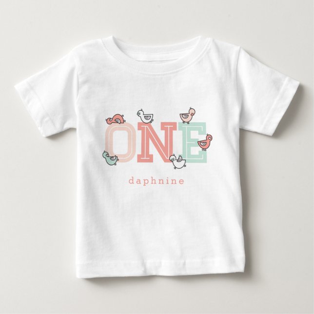 EN Rosa Whimsical Cute Girl Baby Ankor Ducklings Tee (Framsida)