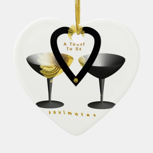 "En rostat bröd för för Soulmates " * Julgransprydnad Keramik (Framsidan)