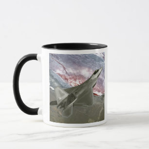 En rovfågel F/A-22 flyger en Mugg