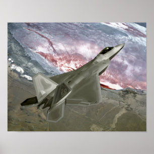 En rovfågel F/A-22 flyger en Poster