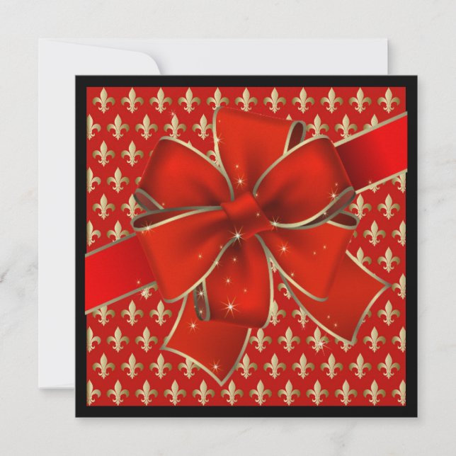 En Royally Elegant Red Bow-inbjudan Inbjudningar (Framsida)