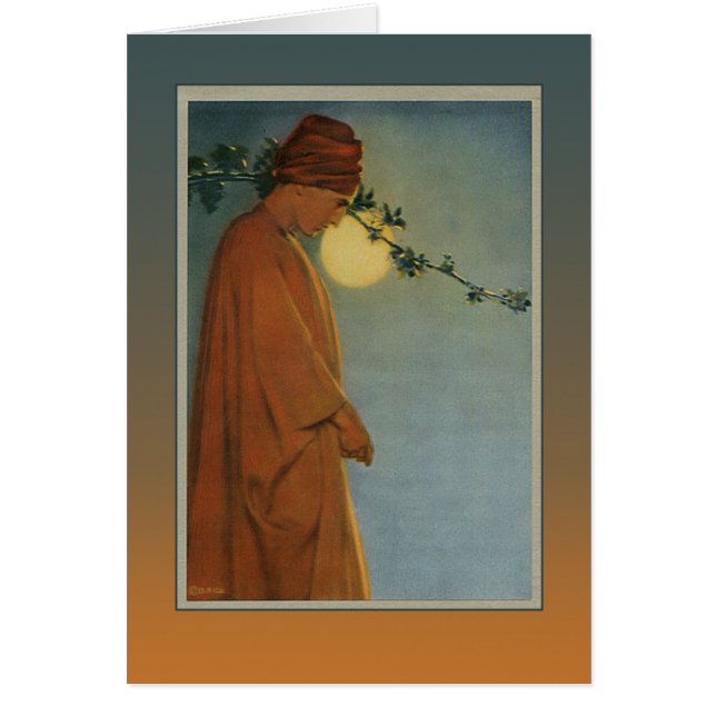 EN RUBY TÄNDER I VINEN från Rubaiyaten Hälsningskort (Framsidan)