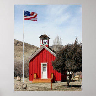 En-Rum röd Schoolhouse, Wellington, Nevada Poster