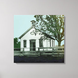 EN RUMSKOLSCHOOL SCHOOLHOUSE VATTERCOLOR PHOTOGRAP CANVASTRYCK