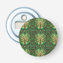 En rund flasköppnare med en främre design 