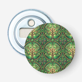 En rund flasköppnare med en främre design 