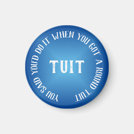 En rund tuit Humous Blue Gradient Magnet