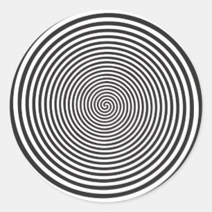 En runda spiral i Black Runt Klistermärke
