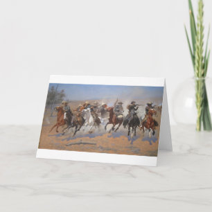 En rusa för timmret av Frederic Remington Kort