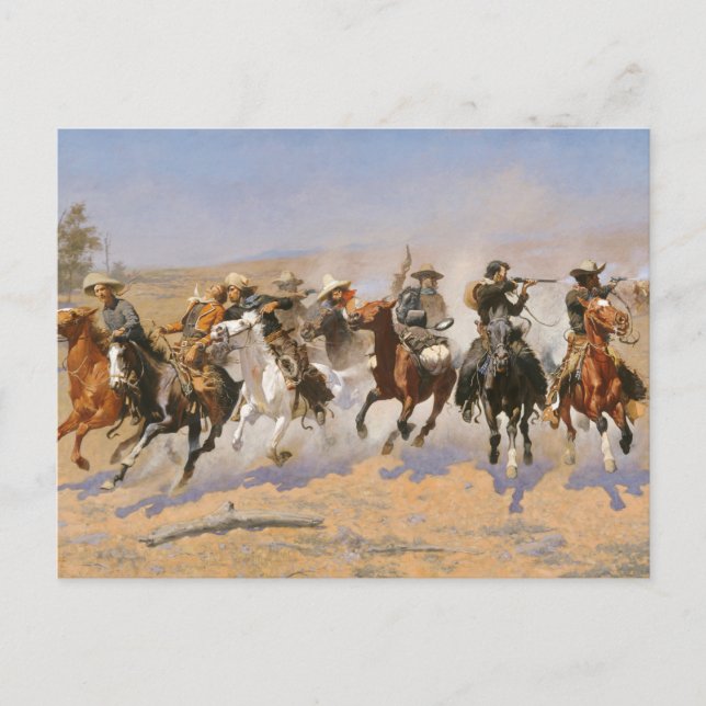 En Rush För Timmer Av Frederick Remington Vykort (Framsida)