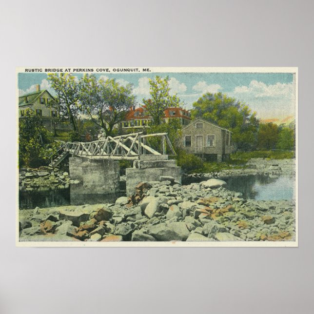 En Rustic Bridge på Perkins Cove Scene Poster (Framsidan)