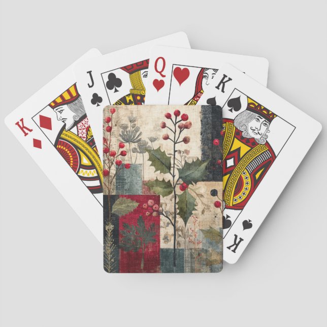 En Rustik Vinterplåster med Julibär Casinokort (Baksidan)