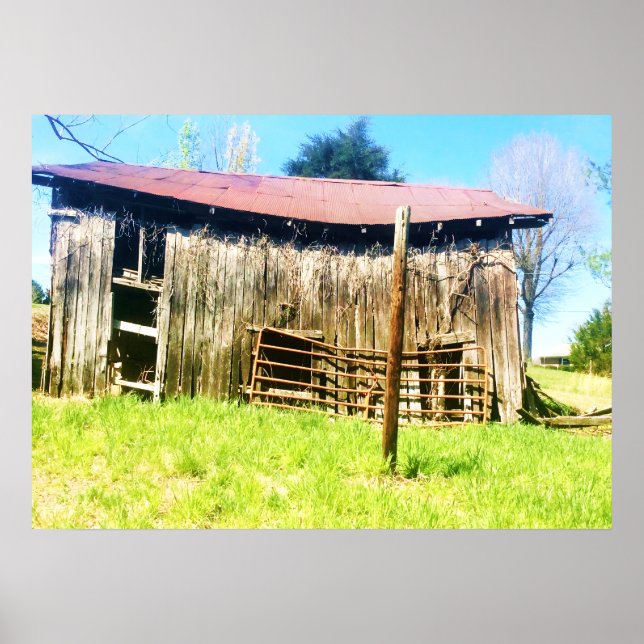 En rustisk 100-årig lada Poster (Framsidan)