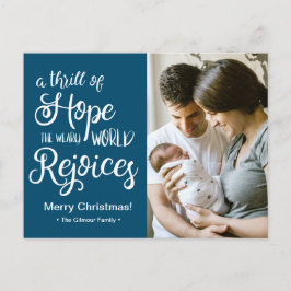 En rysning av hopp Blå jul bebis Helg Vykort