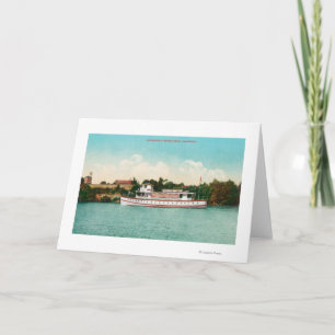 En Sacramento River plats med en Riverboat Kort