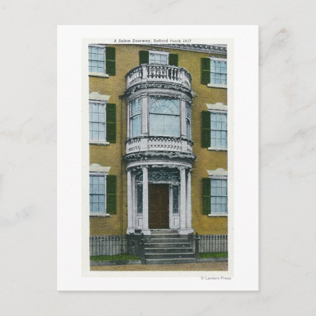 En Safford Porch, en Salem Doorway Vykort (Framsida)