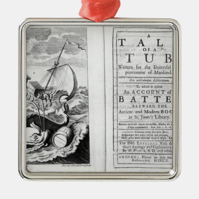 'En saga av en Tub Julgransprydnad Metall (Framsidan)