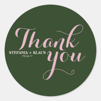 En Sage och Blush Modern Minimalistisk Klassisk Ru Runt Klistermärke