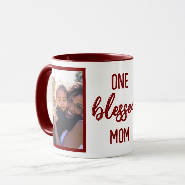 En Salig Mamma | Anpassad Modern Morsdagsbild Mugg (Framsida vänster)