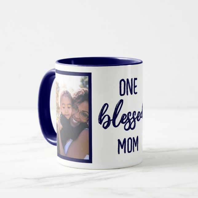 En Salig Mamma | Anpassad Modern Morsdagsbild Mugg (Framsida vänster)