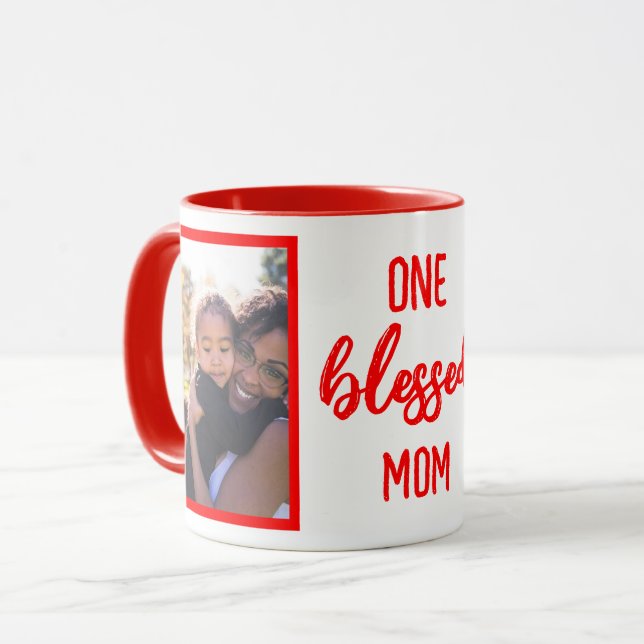 En Salig Mamma | Modern Anpassad Fotogåva till Mor Mugg (Framsida vänster)