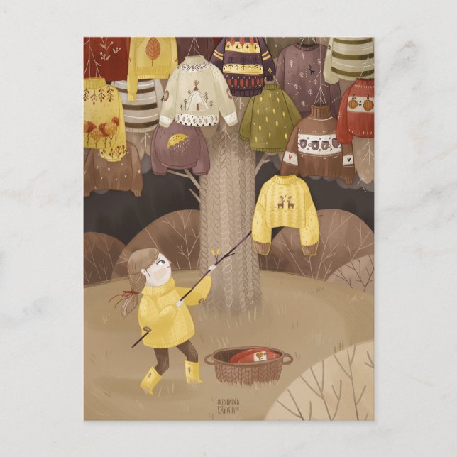 En samlare av mysiga svettare av Alexandra Dikaia Vykort (Framsida)