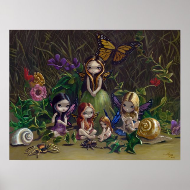En samling Älvor för gothic Fairy Art Print Poster (Framsidan)
