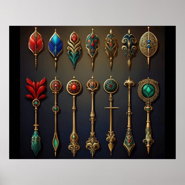 En samling antika pilar poster (Framsidan)
