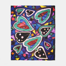 En samling hjärtan fleecefilt