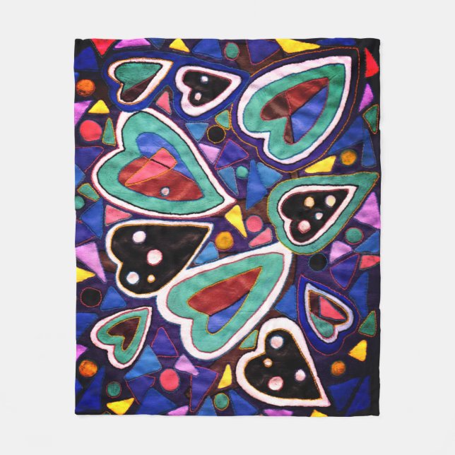 En samling hjärtan fleecefilt (Framsidan)