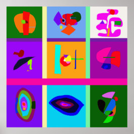 En samling nio Abstrakter Miniatures 24 Poster