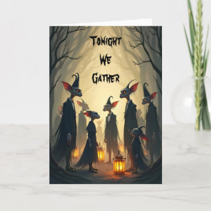 En samling tomtar Halloween Helgkort
