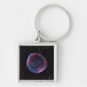 En sammansatt bild av SN 1006 supernova remsa Fyrkantig Silverfärgad Nyckelring