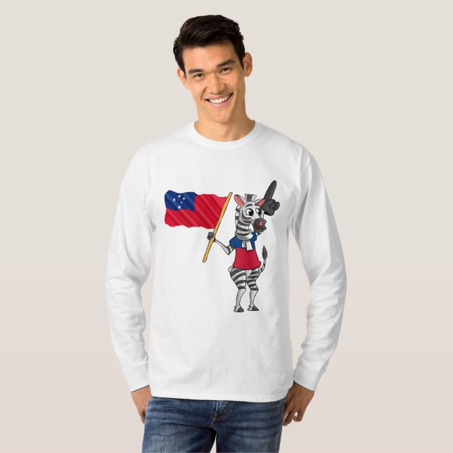 En Samoansk Zebra T-shirt (Hel framsida)