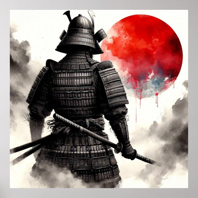En Samurai-krigare i traditionell armor Poster (Framsidan)