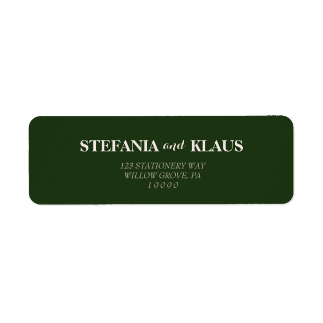 En sändare och  modern minimalist returadress etikett (Framsidan)