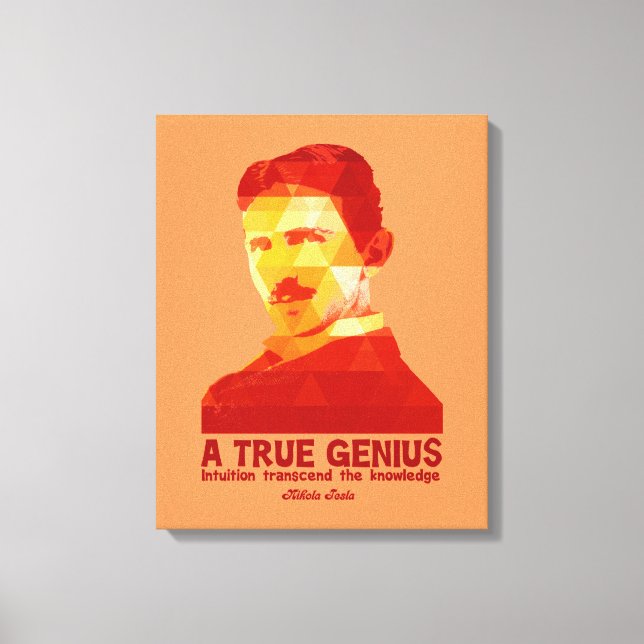 En sann Genius-Nikola Tesla- Canvastryck (Framsida)