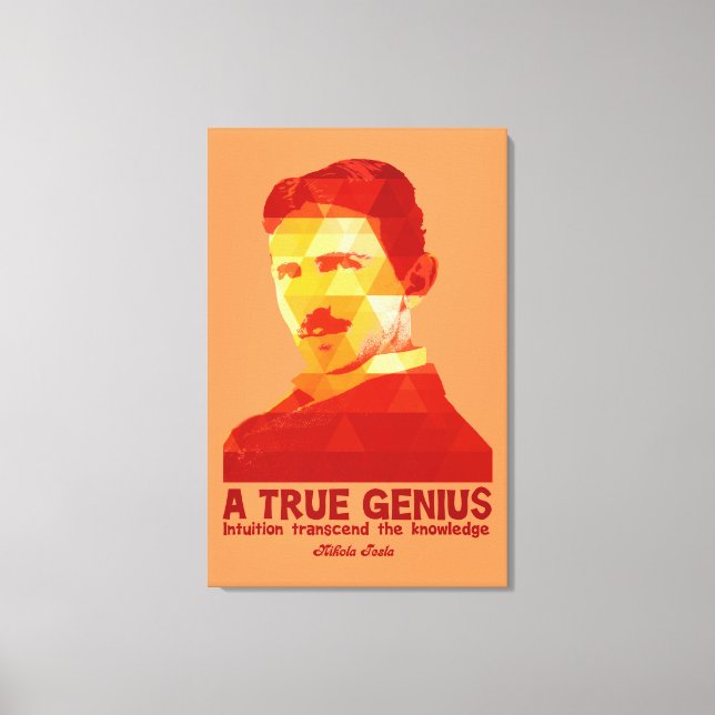 En sann Genius-Nikola Tesla- Canvastryck (Framsida)