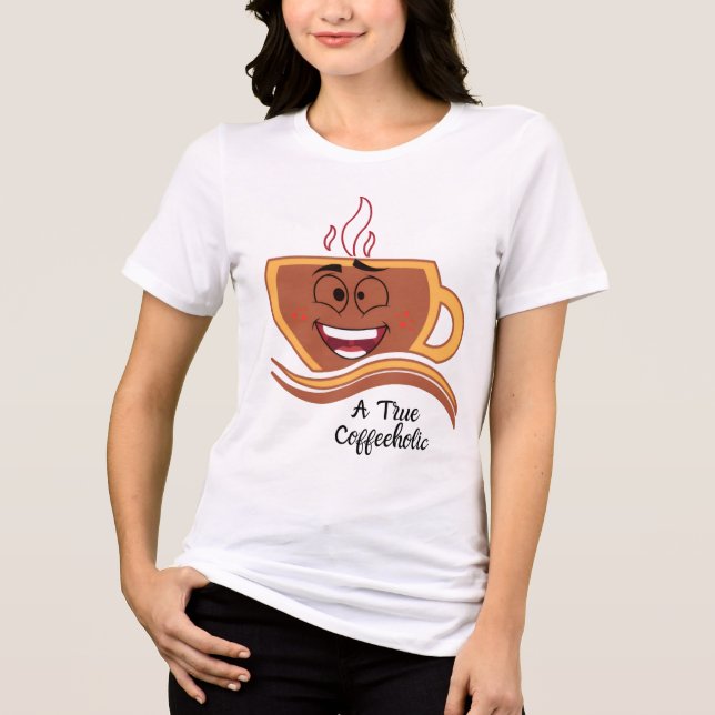 En sann kaffeholiker kaffe t shirt (Framsida)
