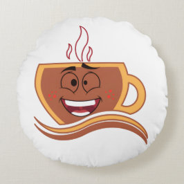 En sann kaffeholiker  rund kudde
