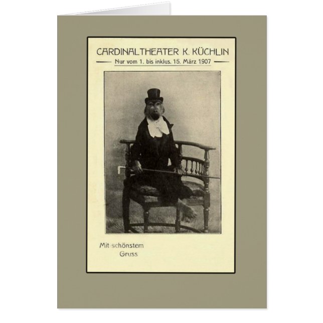 En sann sjukdom - en apa i Kostym Hälsningskort (Framsidan)