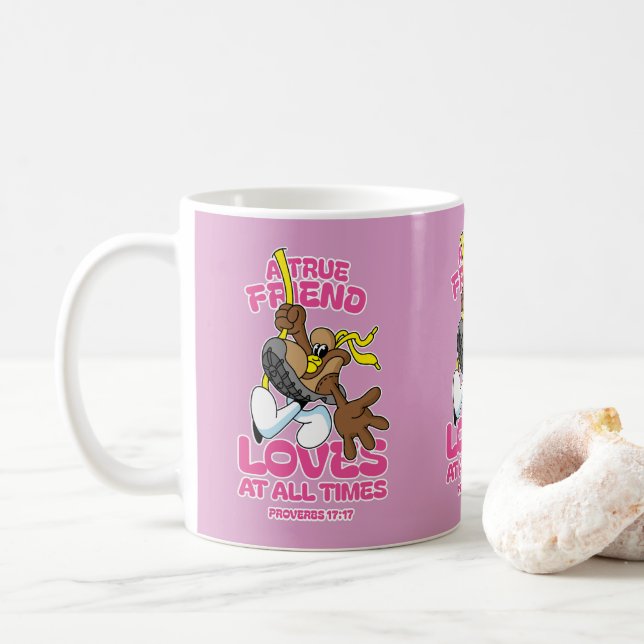 En sann vän älskar alla gånger kaffemugg (Med munk)