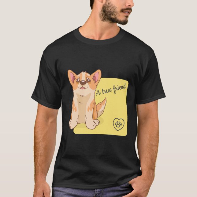 En sann vän Welsh Corgi 284 T Shirt (Framsida)
