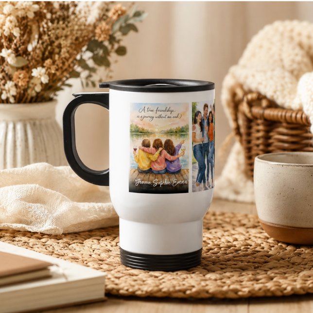 En sann vänskap | Vänskapens dag | Inspirerande Resemugg (A True Friendship | Friendship Day | Inspirational Travel Mug)