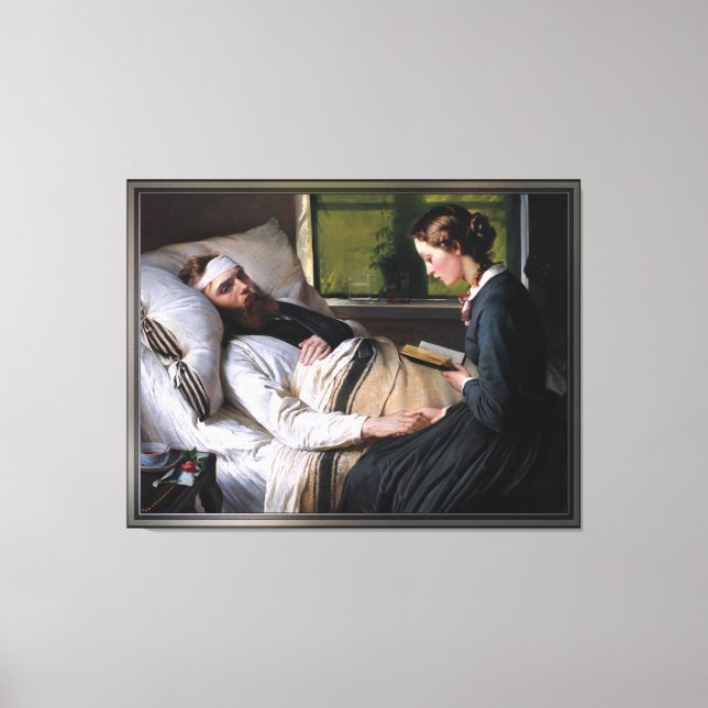 En sårad dansk soldat av Elisabeth Baumann Canvastryck (Framsida)