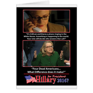 En Sarcastic-titt på Hillary för president 2016 Hälsningskort