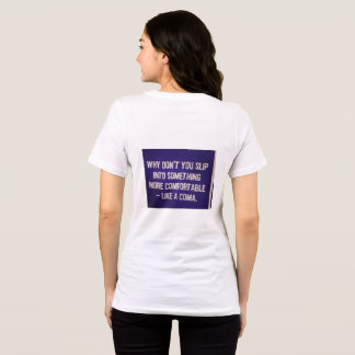 En sarkastisk fras på baksidan av en sweatshirt t shirt